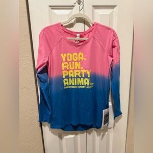 NWT Lululemon Seawheeze Long Sleeve Sunset Festival Tee Cotton , size 4